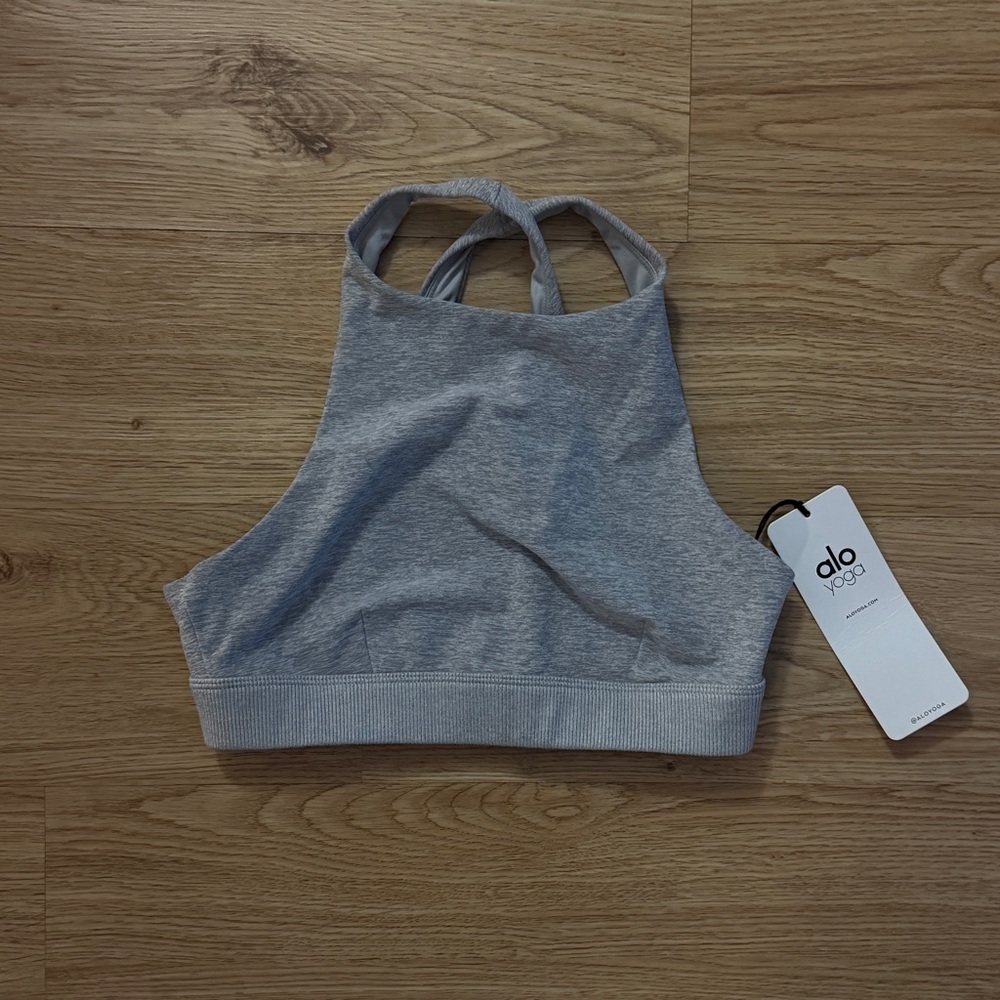 Alo Yoga Alosoft Iconic 90's Capri in Athletic Heather Grey size S